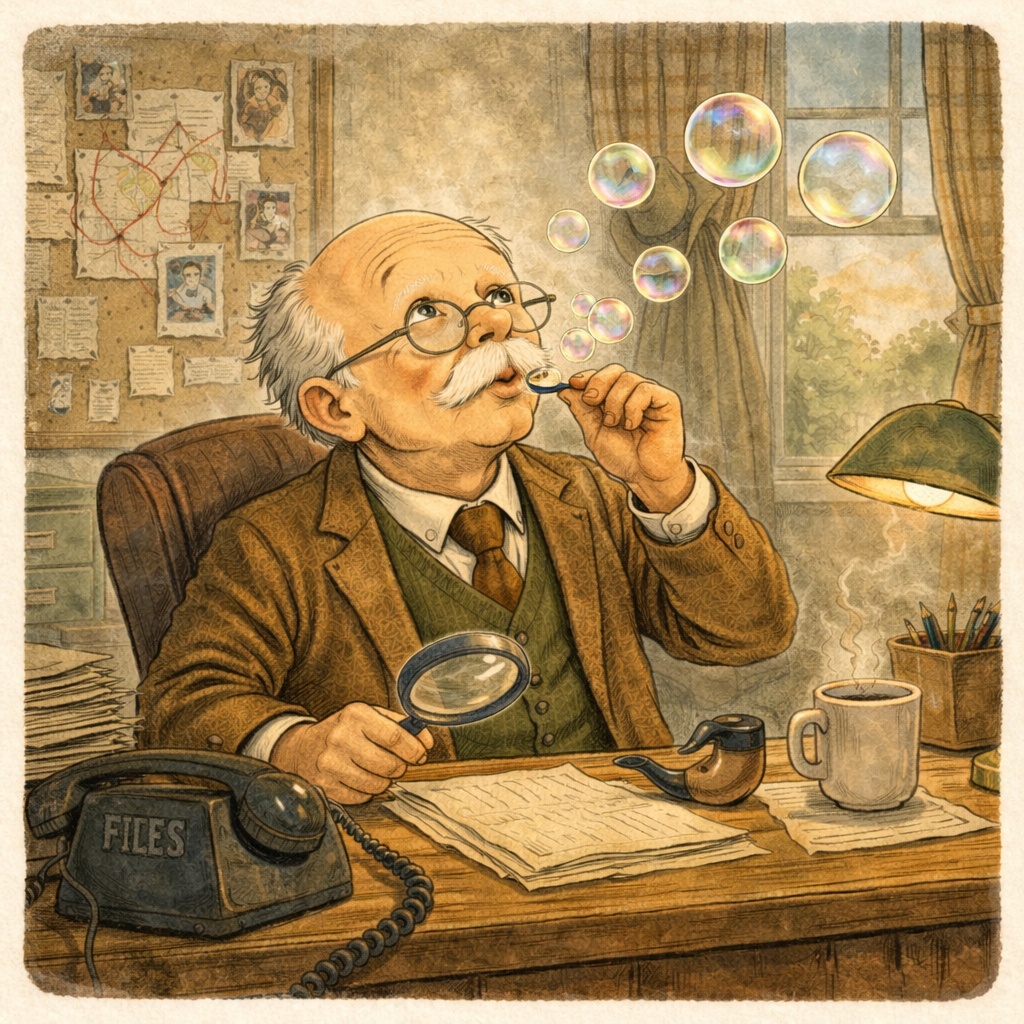Mr. MacGuillicutty blowing bubbles